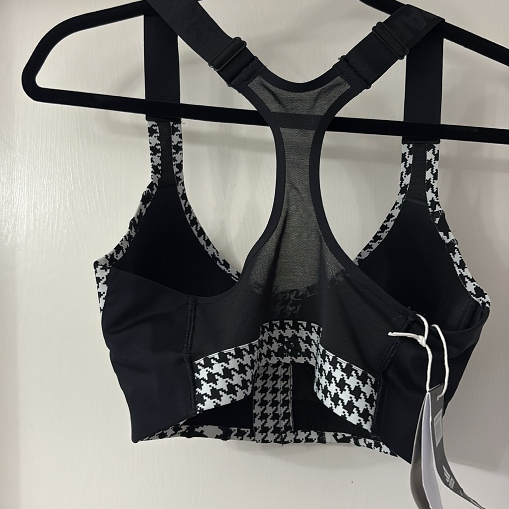 💜 Ivy Park x Adidas BRA black white houndstooth bra M - Picture 2 of 2
